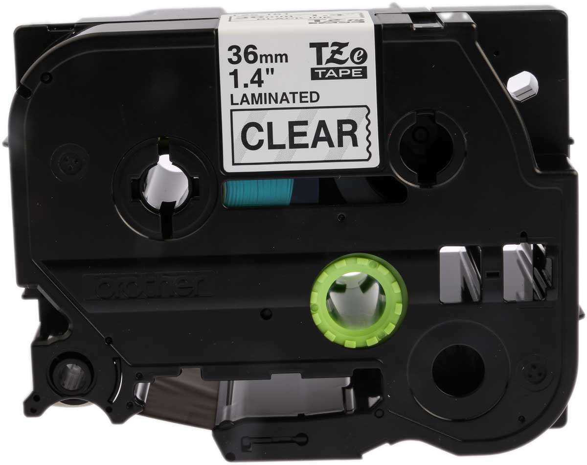 Brother Black on Clear Label Printer Tape, 8 m Length, 36 mm Width