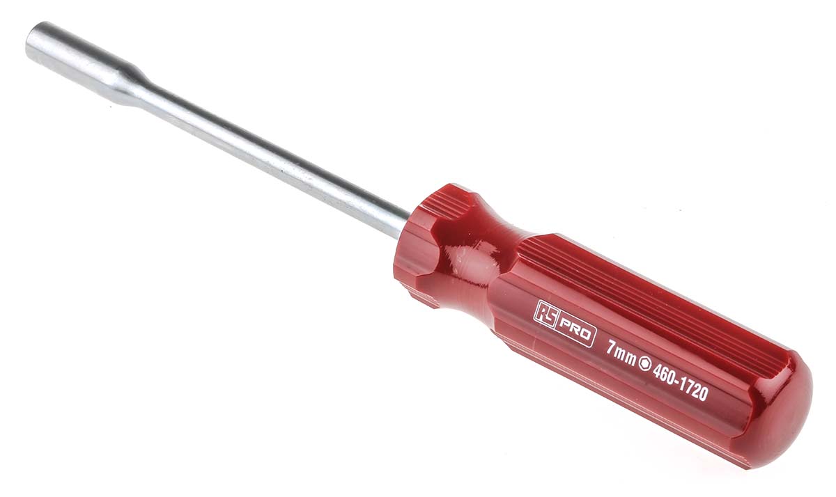 RS PRO Hexagon Nut Driver, 7 mm Tip, 125 mm Blade, 226 mm Overall