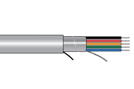 Alpha Wire 5193 Multicore Cable, 3 Cores, 0.34 mm² 22 AWG, Screened, 1000 ft, Grey Polyvinyl Chloride Sheath