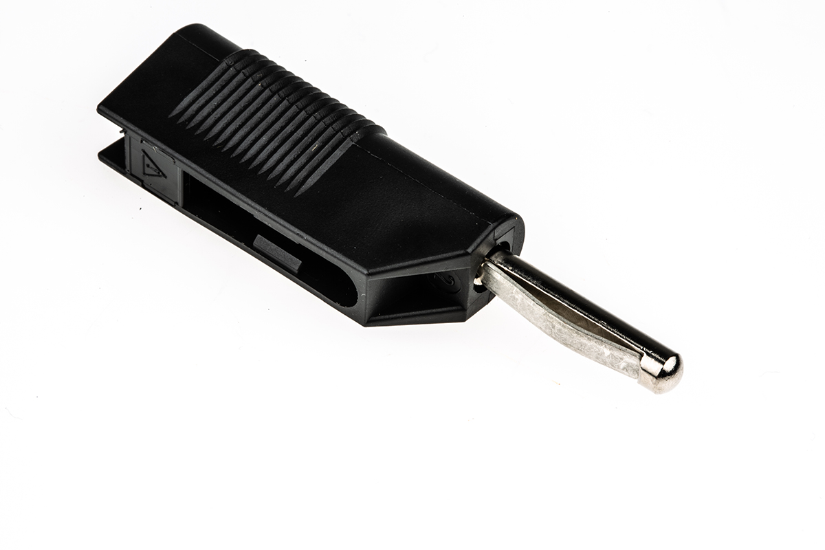 Hirschmann Test & Measurement Black Male Banana Plug, 4 mm Connector, Screw Termination, 30A, 60V dc, Nickel Plating
