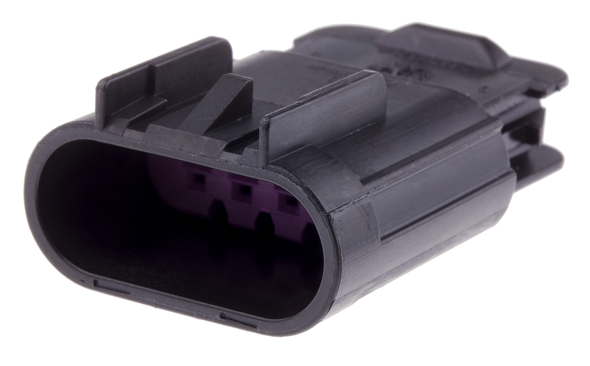Delphi, GT 150 Automotive Connector Plug Black Cable Mount 4 Way, Crimp Termination 15487755