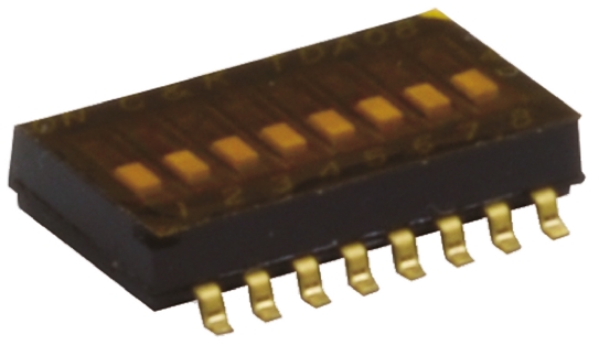 C & K 8 Way Surface Mount DIP Switch SPST, Flush Actuator