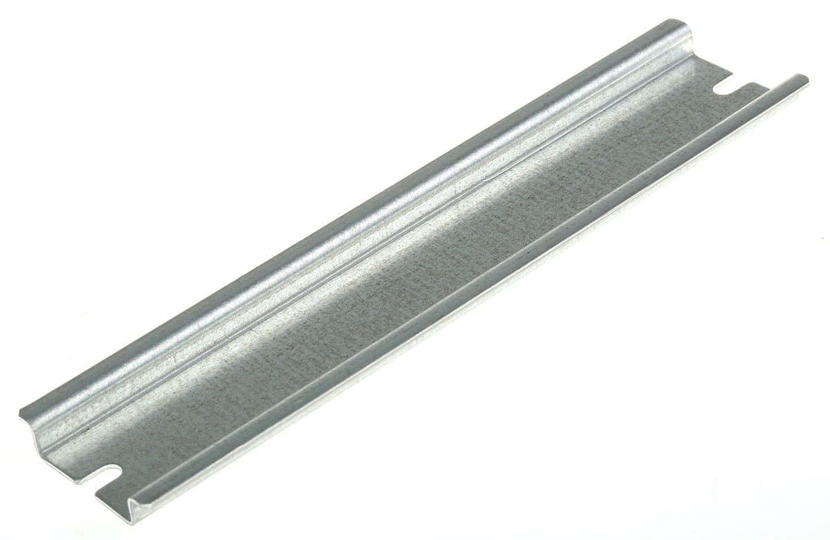 Fibox Steel Unperforated DIN Rail, Top Hat Compatible, 150mm x 35mm x 7.5mm