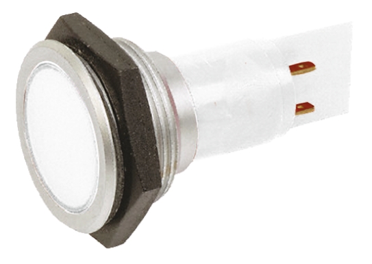 Signal Construct White Panel Mount Indicator, 230V ac, 30mm Mounting Hole Size, IP67