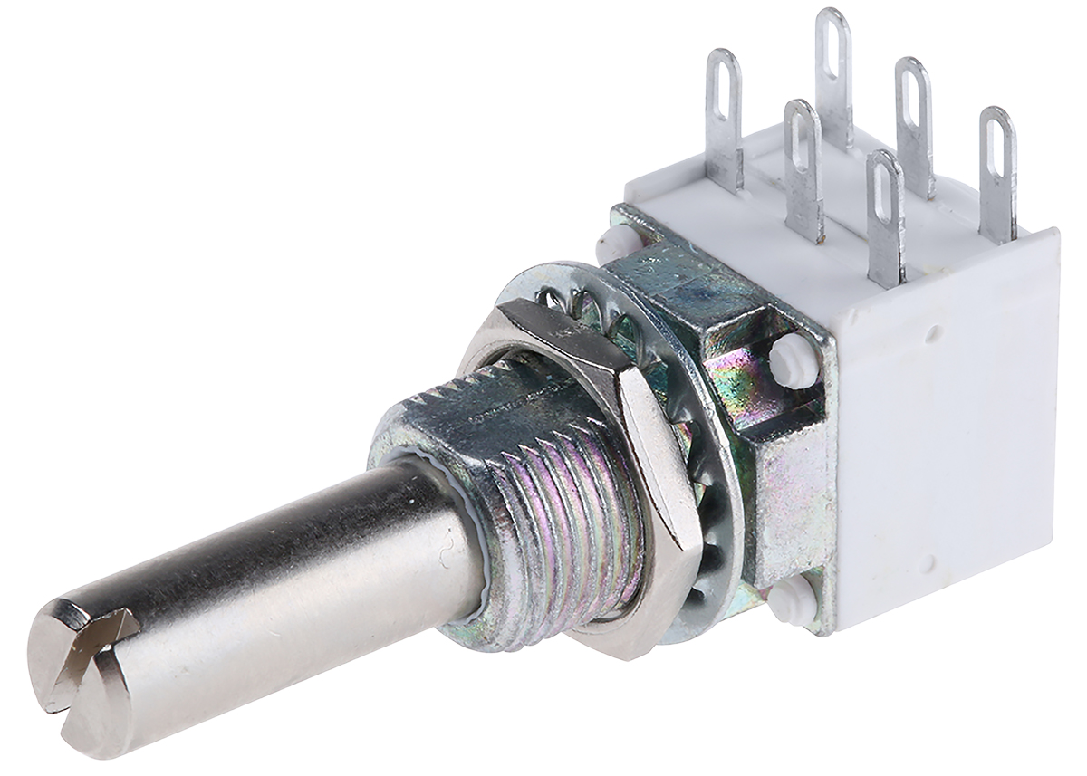 Vishay P11L 10kΩ Rotary Potentiometer 2-Gang Panel Mount, P11L2V0FLSY00103KA