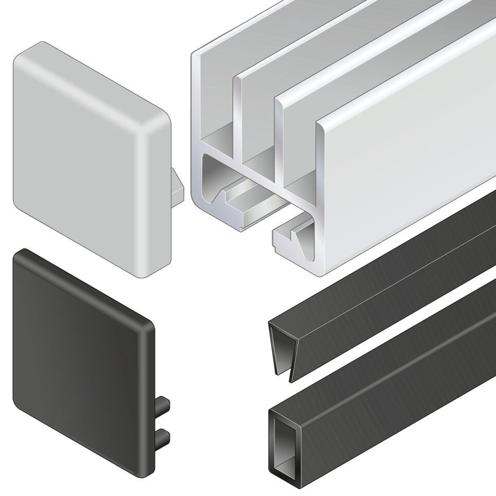 Bosch Rexroth Grey PP Cover Cap, 45 x 45 mm Strut Profile, 10mm Groove