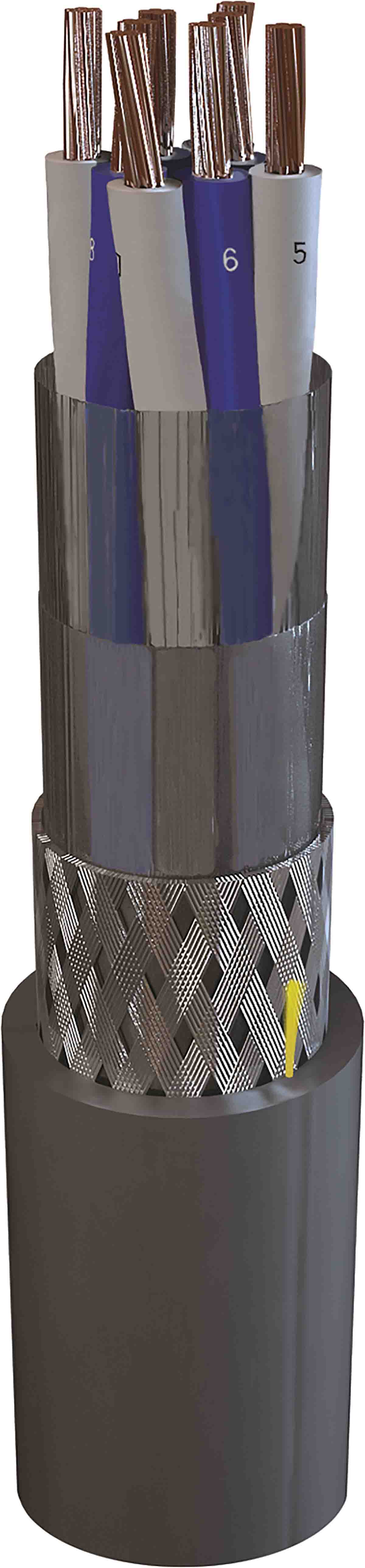 AXINDUS MarineCom YOZc 250 V Control Cable, 2 Cores, 0.75 mm², Screened, 100 m, Grey Cross Linked Polyethylene Sheath