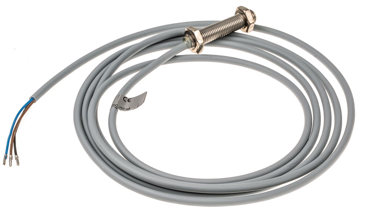 Turck Inductive Threaded Barrel Proximity Sensor, M8, 2 mm Detection, PNP NO, 10 → 30 V dc