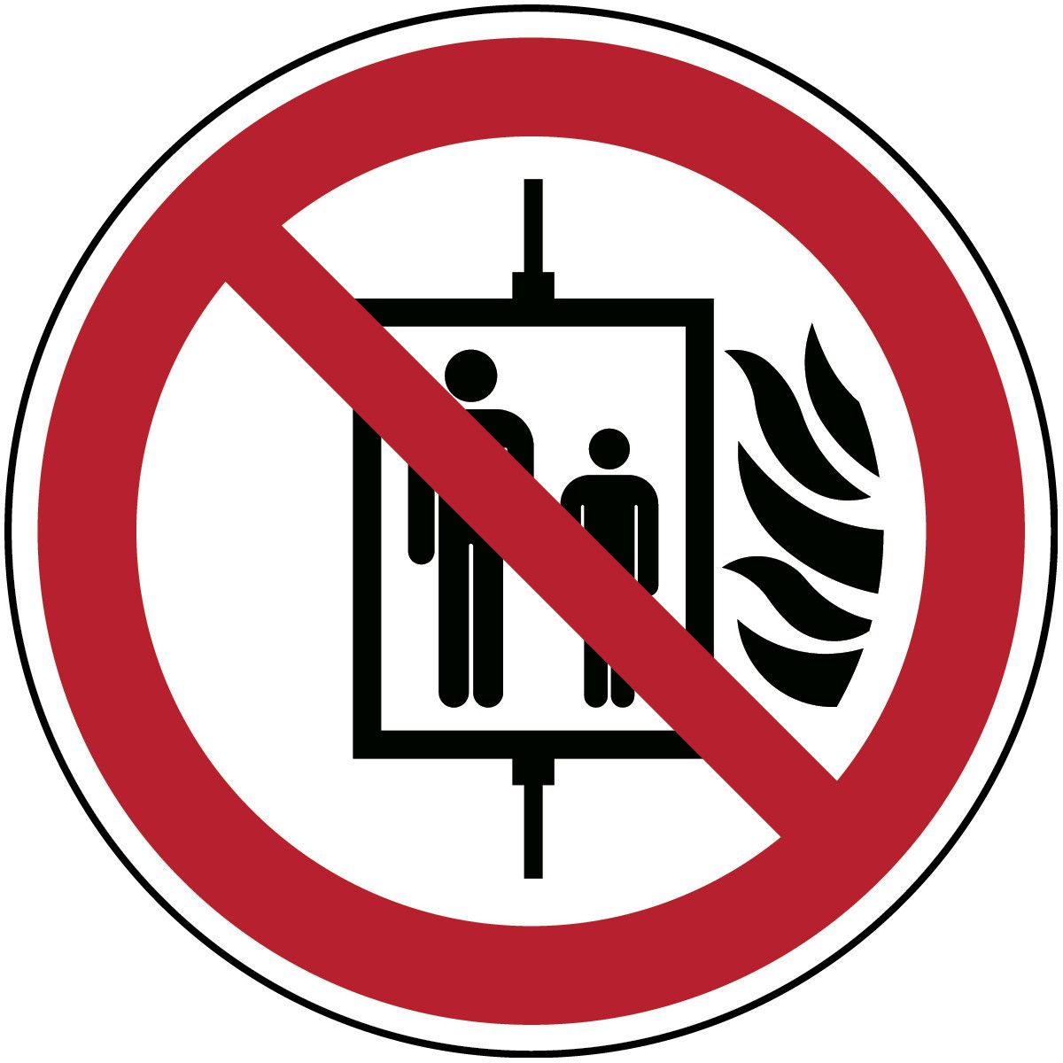 Laminated Polyester B-7541 Do Not Use Lift in the Event of Fire Prohibition Sign