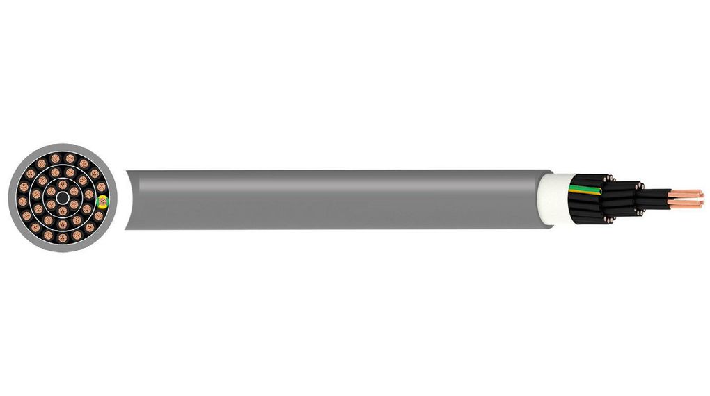 RND RND 475 Control Cable, 2 Cores, 2.5 mm² 12 AWG, Unscreened, 50 m, Grey Low Smoke Zero Halogen Sheath
