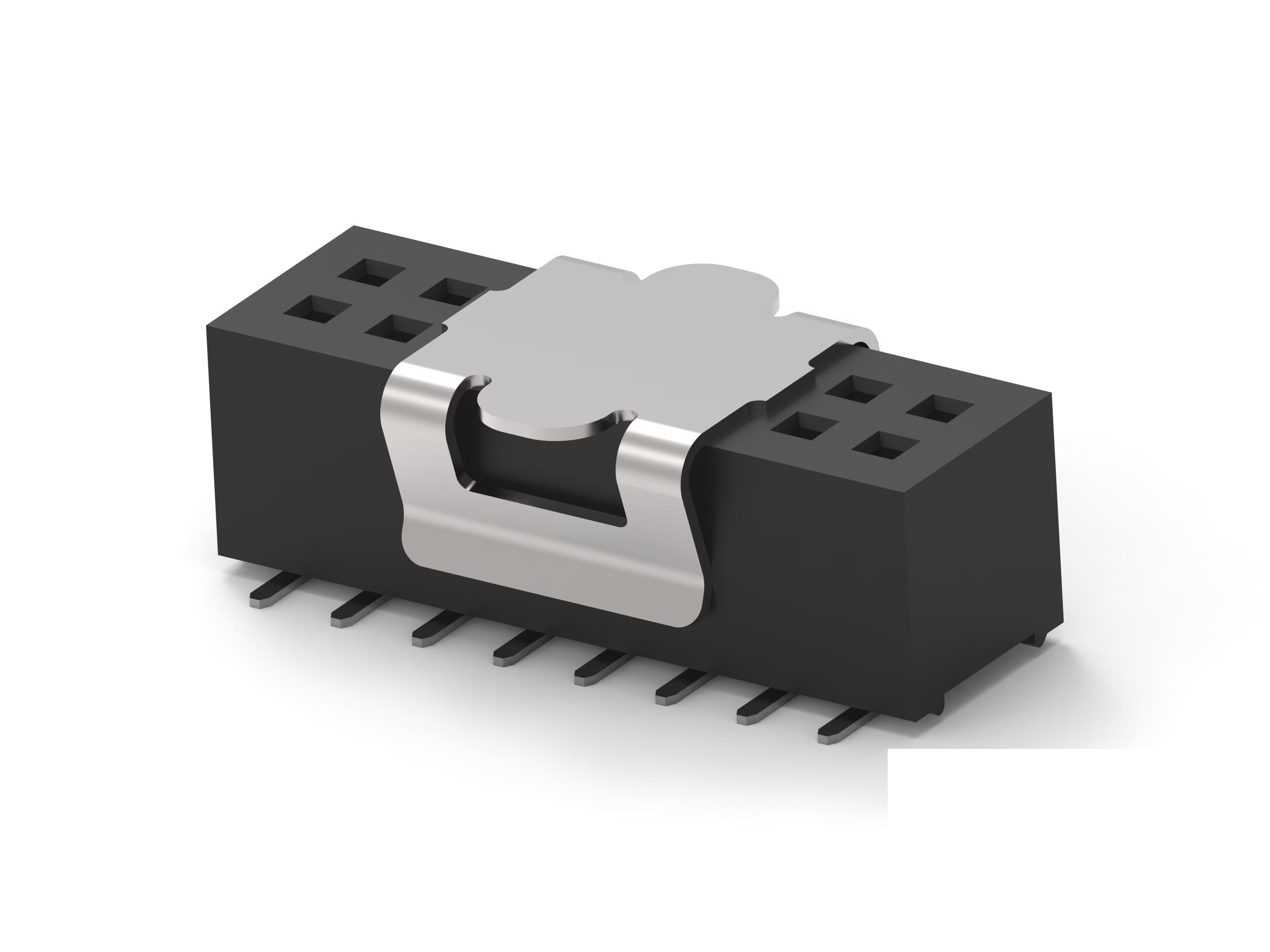 TE Connectivity 1MM-R Series Vertical Board Mount PCB Socket, 20-Contact, 2-Row, 1mm Pitch, Surface Mount Termination