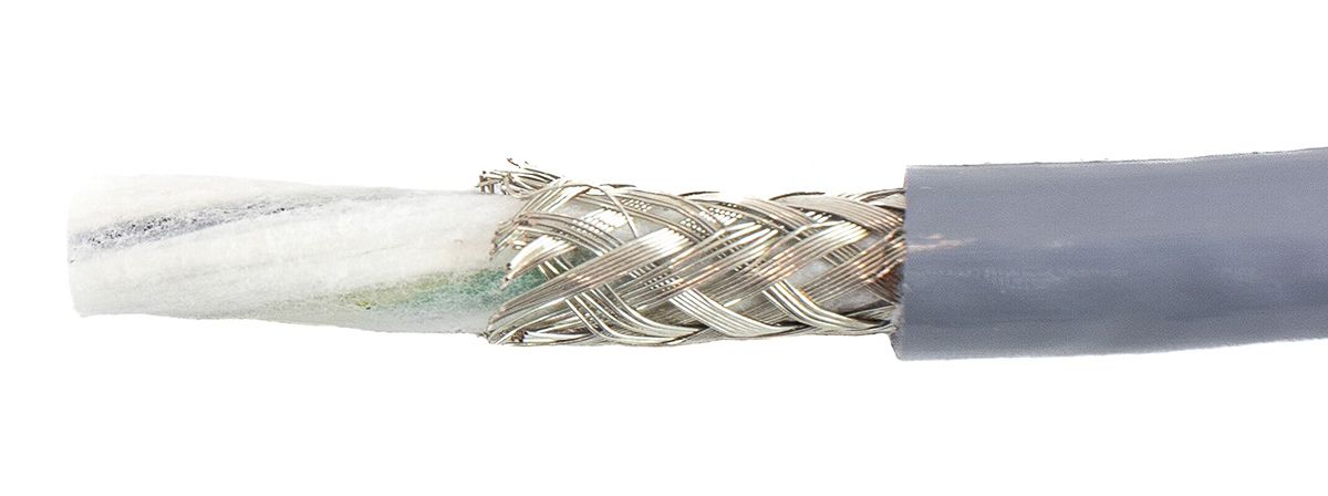 Alpha Wire Ecogen Ecoflex PUR Control Cable, 3 Cores, 3.33 mm² 12 AWG, Screened, 30 m, Grey Modified Polyphenylene Ether