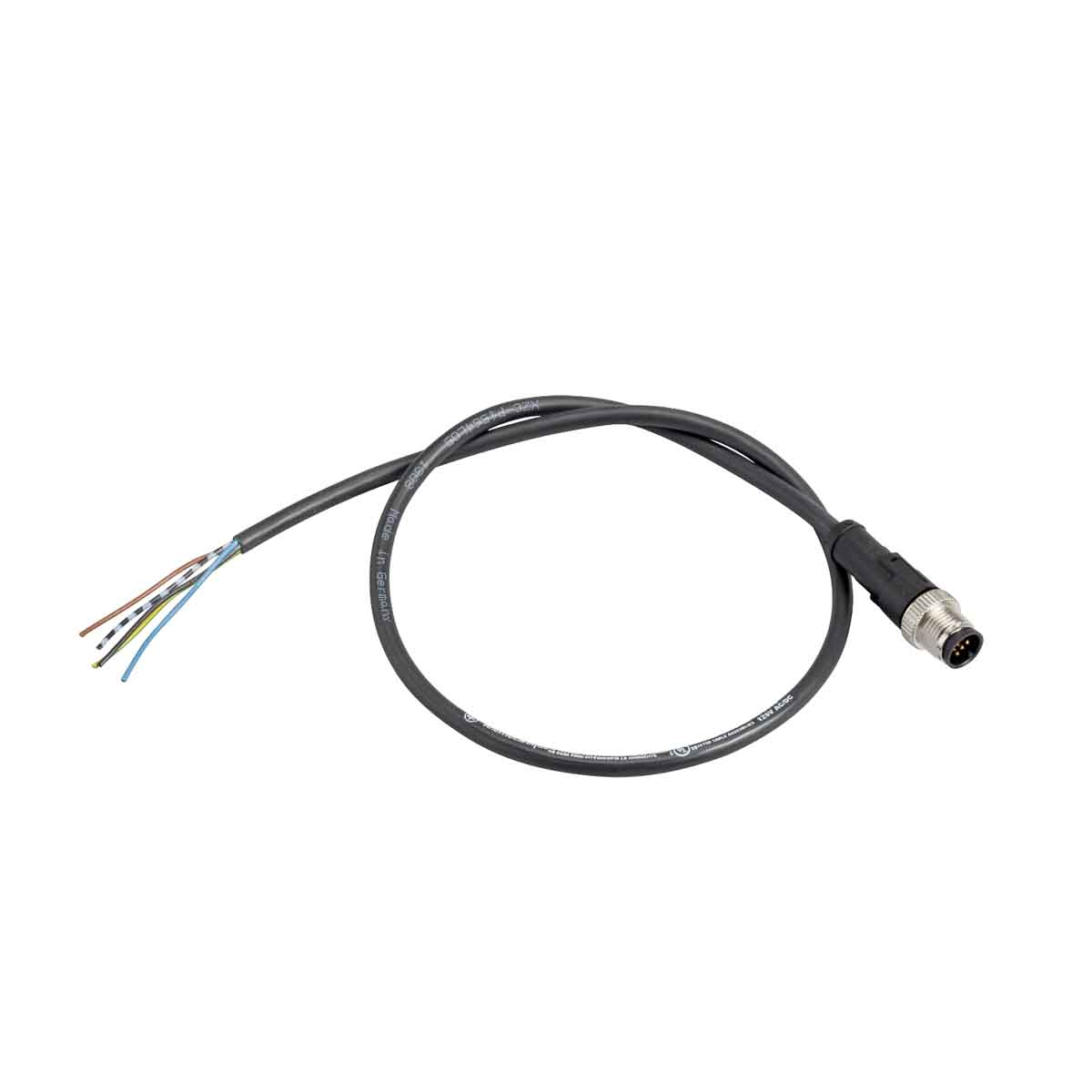 Telemecanique Sensors Male 4 way M12 to 4 way Free End Sensor Actuator Cable, 5 m