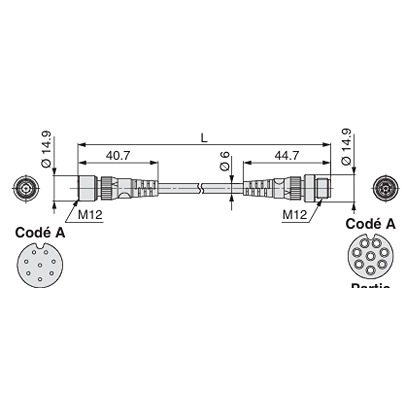 SMCEX500, 10m M12 to Female M12 Female, Shielded Shielded, Terminated PVC Sheath