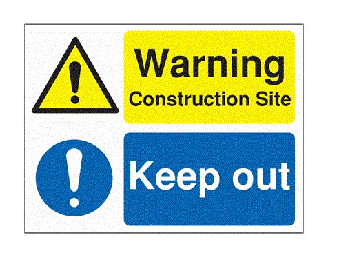 RS PRO Self-Adhesive Area Hazard Hazard Warning Sign (English)