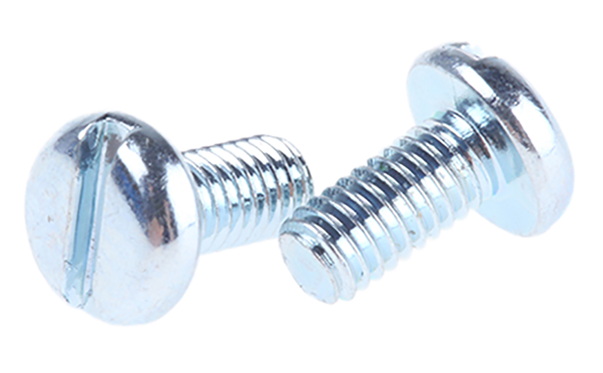 RS PRO Slot M3 Pan Steel Machine Screws DIN 85 x 6.0mm