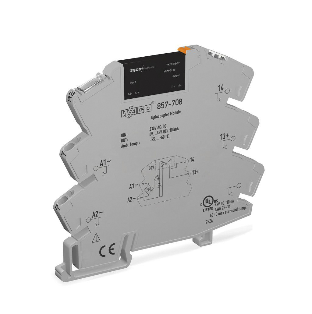 WAGO 857 Series Solid State Relay, 0.1 A Load, DIN Rail Mount, 48 V dc Load, 253V ac/dc Control
