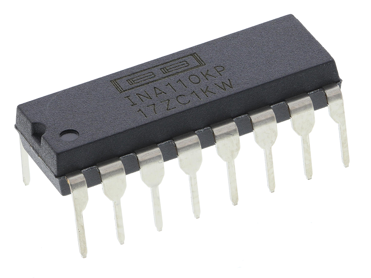 INA110KP Texas Instruments, Instrumentation Amplifier, 500μV Offset 2.5MHz, 16-Pin PDIP