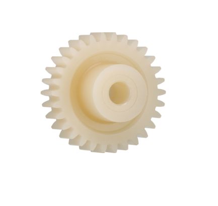 Igus Igutek P360 12 Teeth Spur Gear, 0.5 Module, 2mm Bore Diam, 6mm Pitch Diam, 4mm Hub Diam