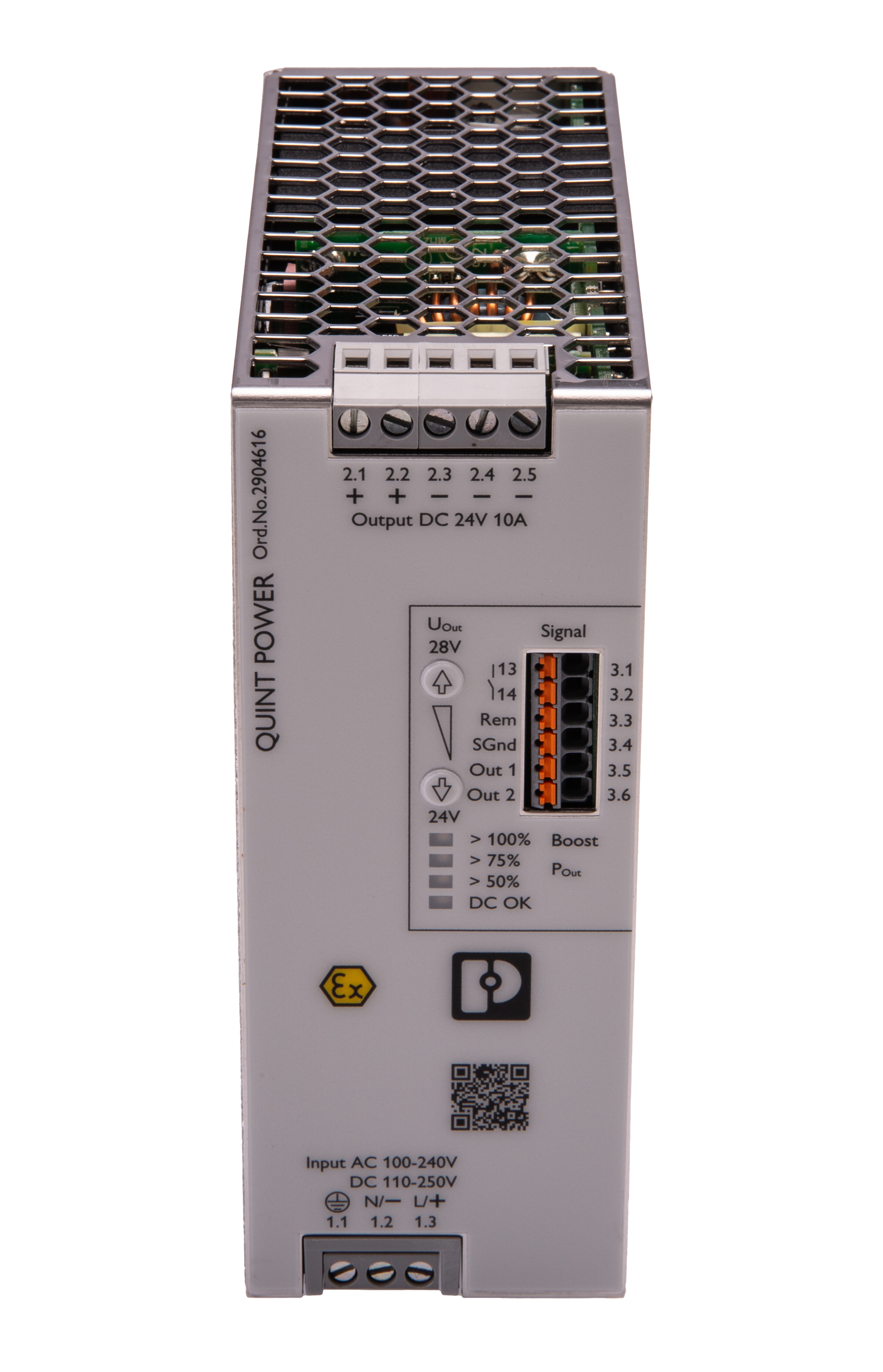 Phoenix Contact QUINT POWER DIN Rail Power Supply, 240V ac ac, dc Input, 24V dc dc Output, 10A Output, 274VA