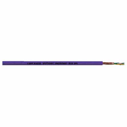 Lapp UNITRONIC BUS IBS Data Cable, 2 Cores, 0.22 to 1 mm² CSA 17 AWG, Screened, 50 m, Purple Polyethylene Sheath