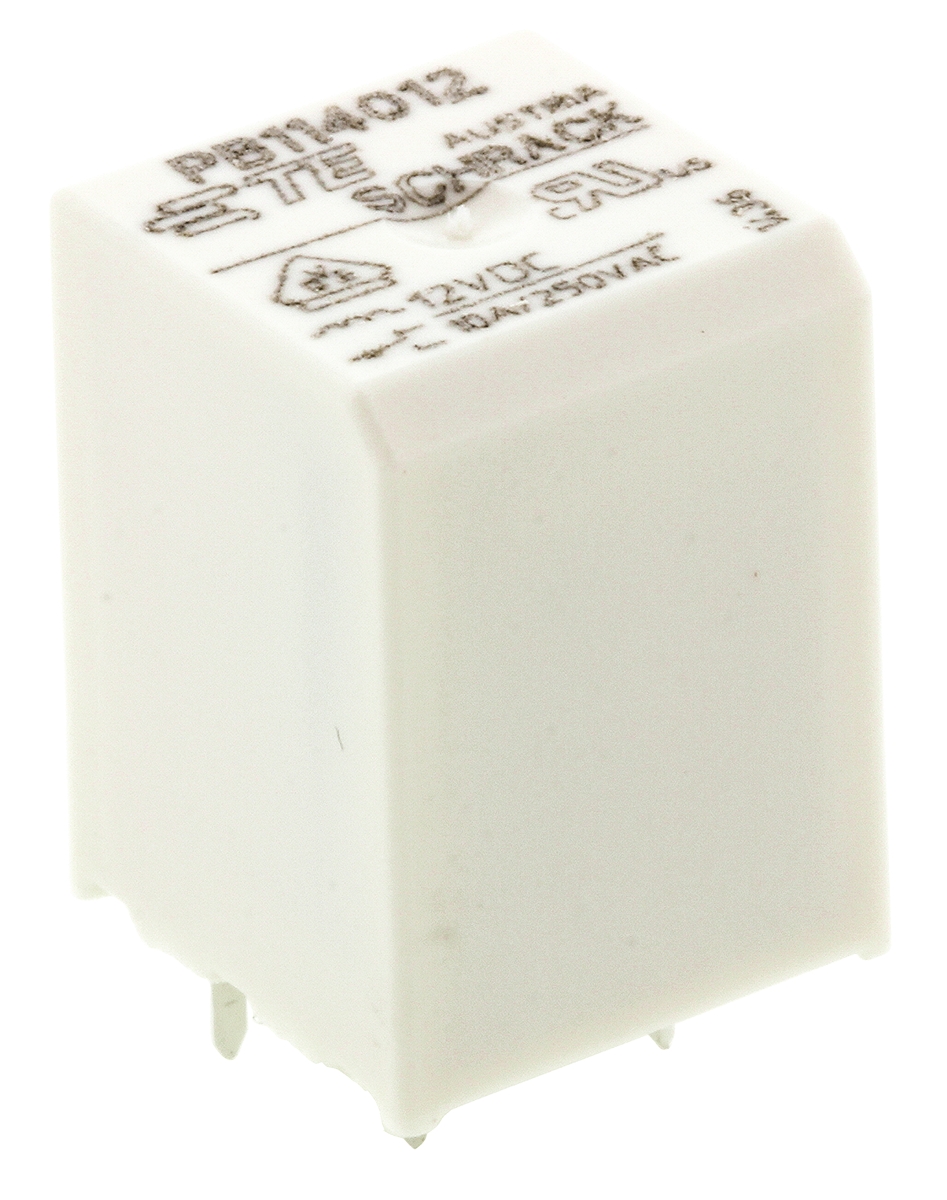 TE Connectivity PCB Mount Power Relay, 12V dc Coil, 10A Switching Current, SPDT