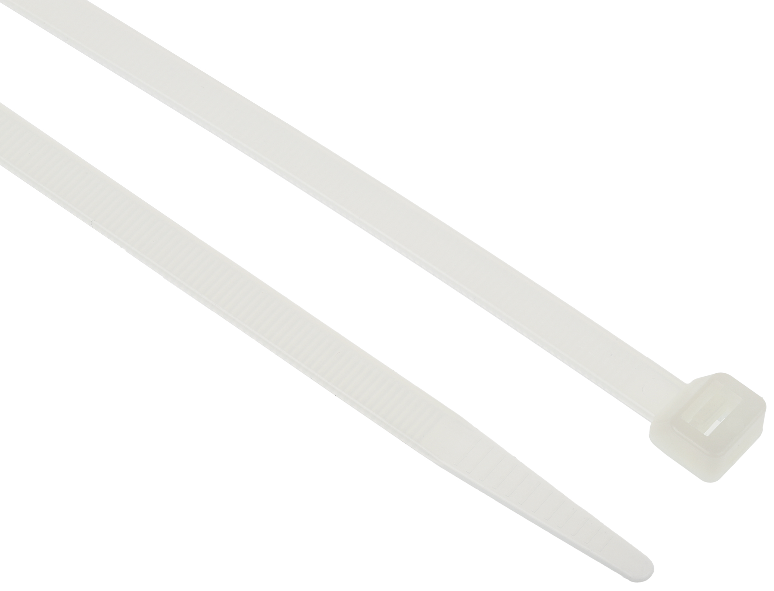 RS PRO Cable Tie, 380mm x 7.6 mm, Natural Nylon, Pk-100