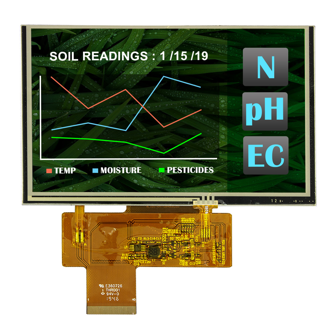 NEWHAVEN DISPLAY INTERNATIONAL NHD-5.0-800480TF-ATXL#-T TFT LCD Colour Display / Touch Screen, 5in, 800 x 480pixels