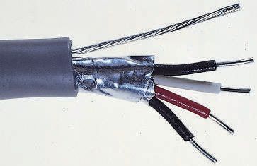 RS PRO Data Cable, 2 Pairs, 4 Cores, 0.64 mm², Screened, 22 AWG, 500m, Aluminium Foil-PET Tape Shield