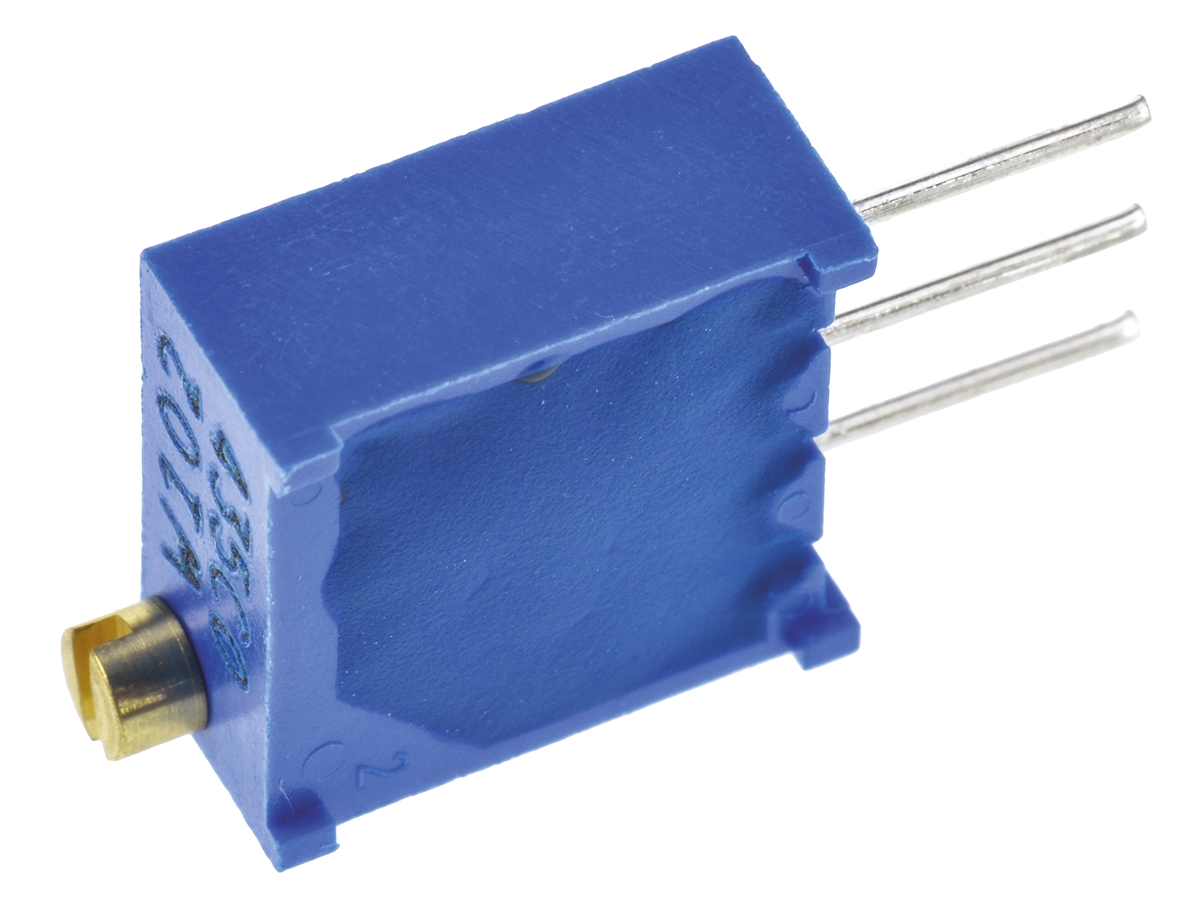 1kΩ, Through Hole Trimmer Potentiometer 0.5W Top Adjust Bourns, 3296