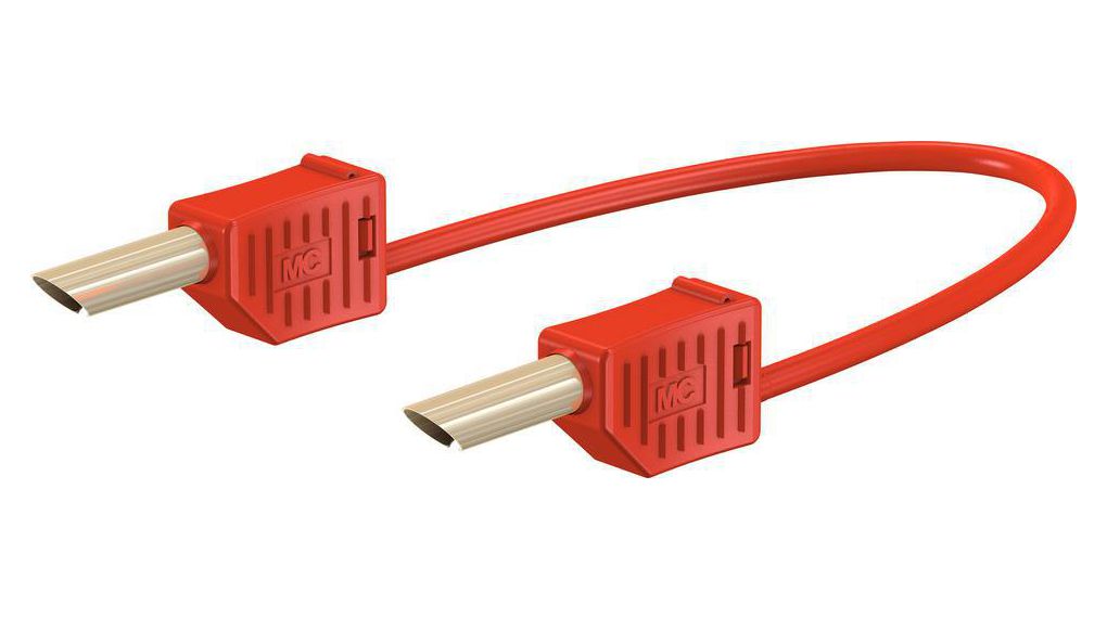 Staubli Test lead, 19A, 30 → 60V, Red, 200cm Lead Length