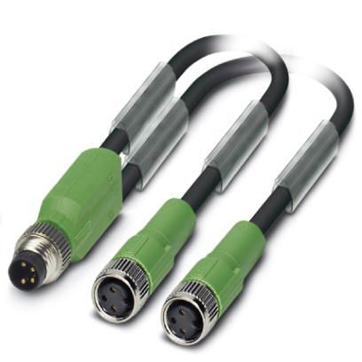 Phoenix Contact Male 4 way Straight Plug M8 to Female 4 way Straight Socket M8 Sensor Actuator Cable, 300 mm
