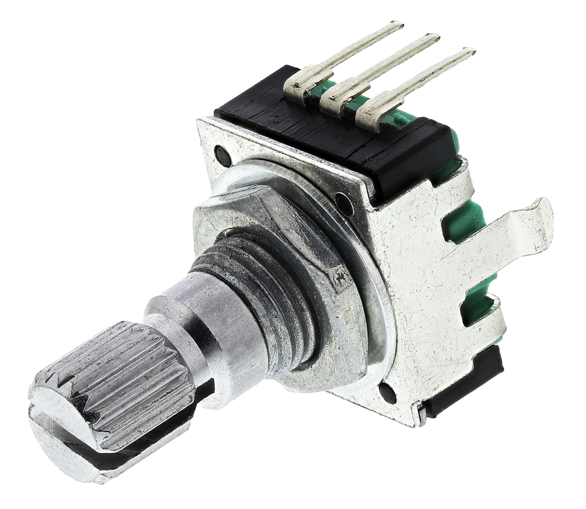 Bourns 24 Pulse Incremental Mechanical Rotary Encoder with a 6 mm Knurl Shaft (Indexed), Through Hole
