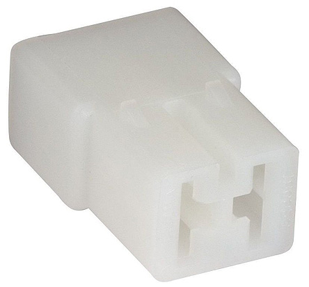 TE Connectivity, AMP FASTIN-FASTON 2 Way Nylon 66 Crimp Terminal Housing, 6.35mm Tab Size, Natural