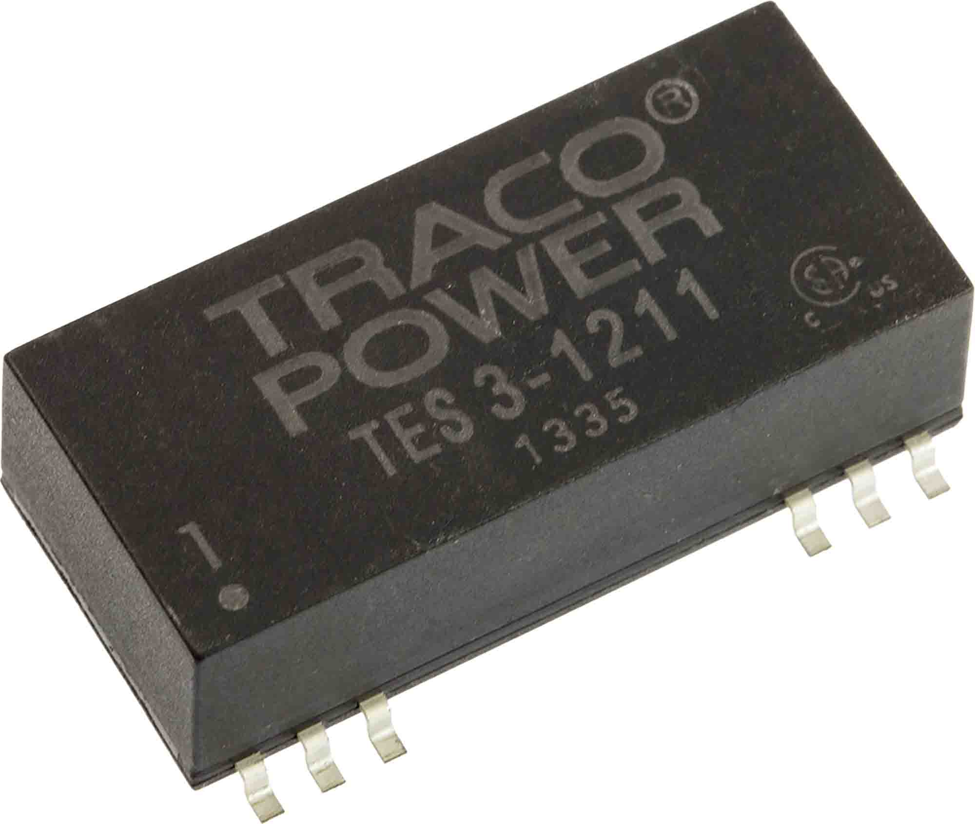 TRACOPOWER TES 3 DC-DC Converter, 5V dc/ 600mA Output, 9 → 18 V dc Input, 3W, Surface Mount, +85°C Max Temp