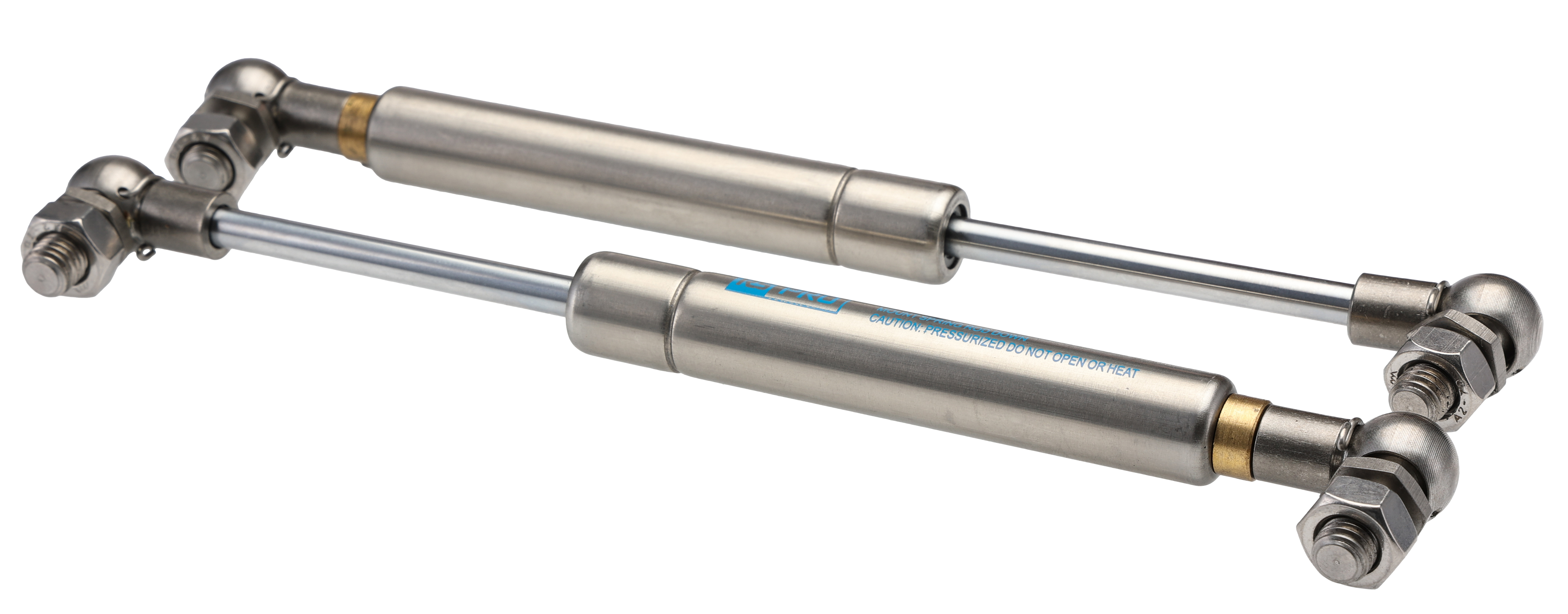 RS PRO Stainless Steel Gas Struts, with Ball & Socket Joint, 196.0mm Extended Length, 60.0mm Stroke Length