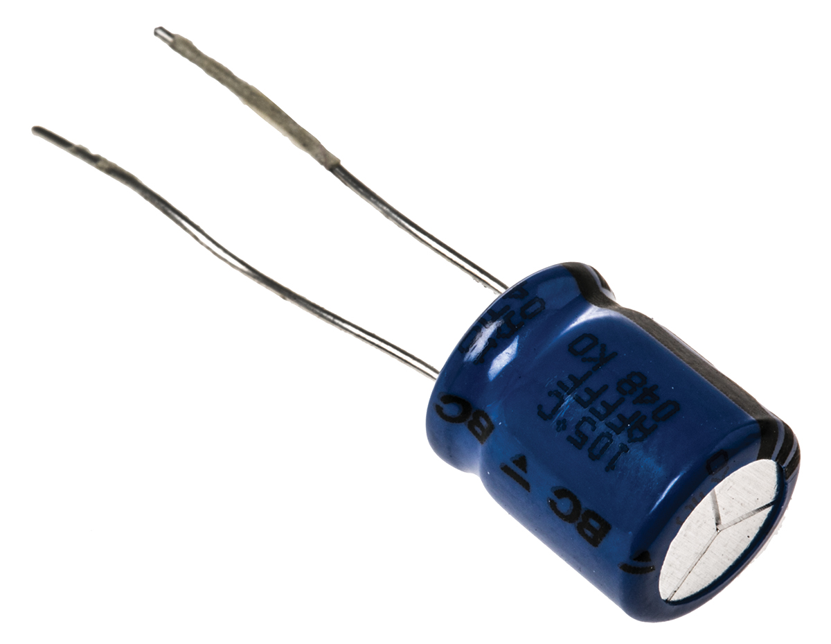 Vishay 100μF Aluminium Electrolytic Capacitor 63V dc, Radial, Through Hole - MAL204838101E3