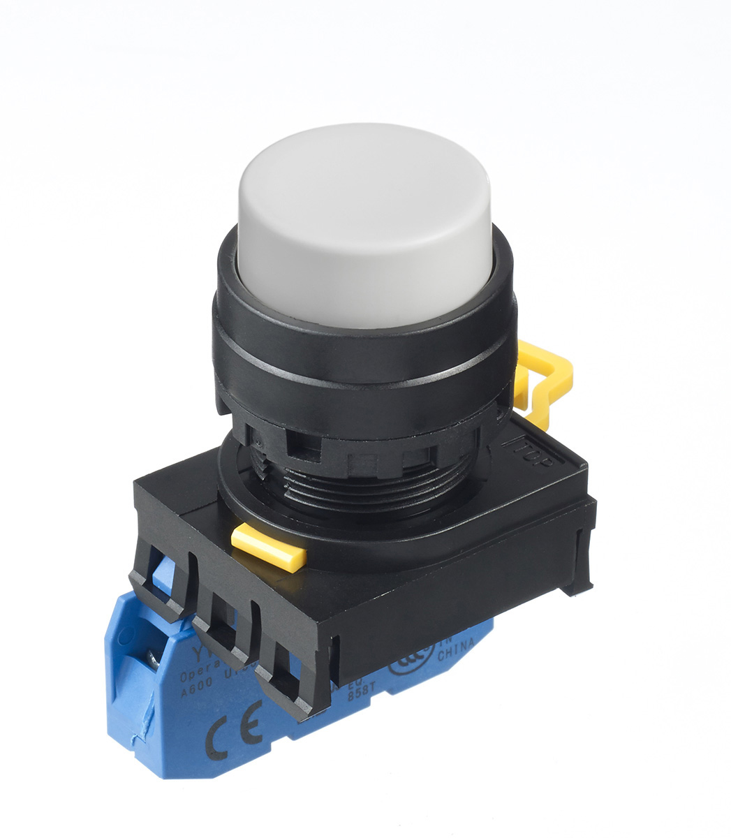Idec YW Series Push Button Complete Unit, Panel Mount, 22mm Cutout, SPST, IP65