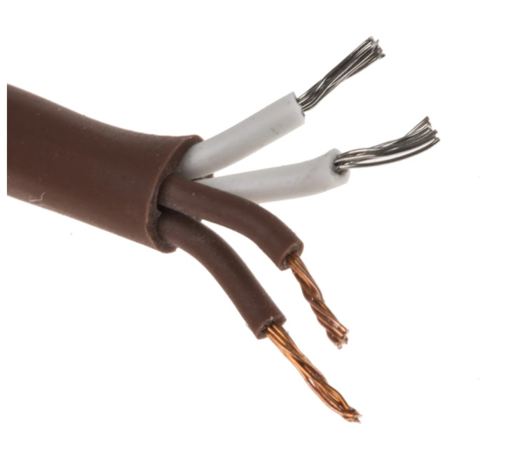 RS PRO Type T Thermocouple Cable/Wire, 10m, Unscreened, Silicone Rubber Insulation, +200°C Max, 7/0.2mm