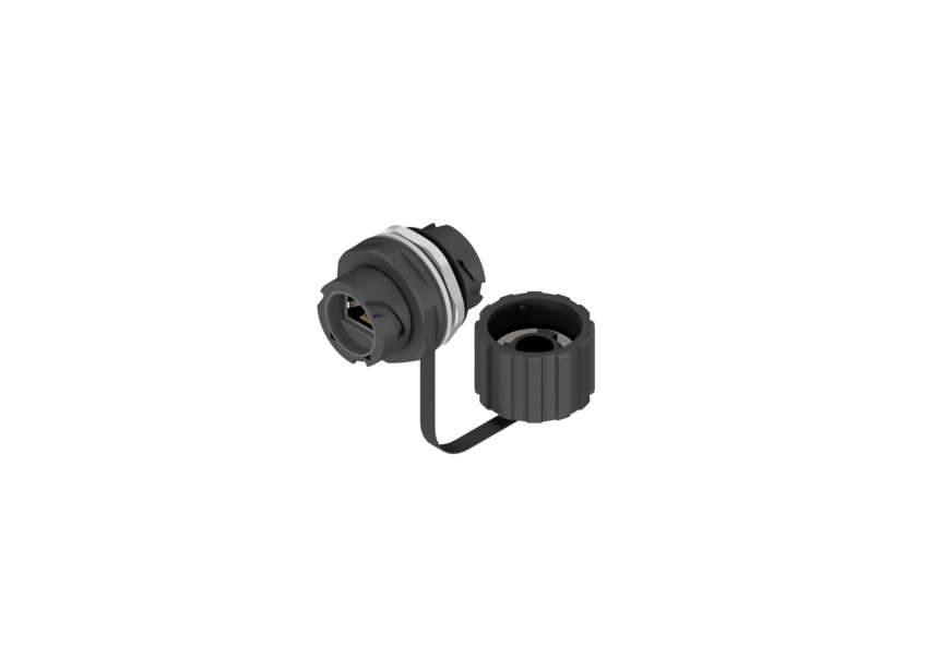 CONEC 17 Series Single-Port RJ45 Receptacle Cover Assembly Kit, Cat5e, Shielded