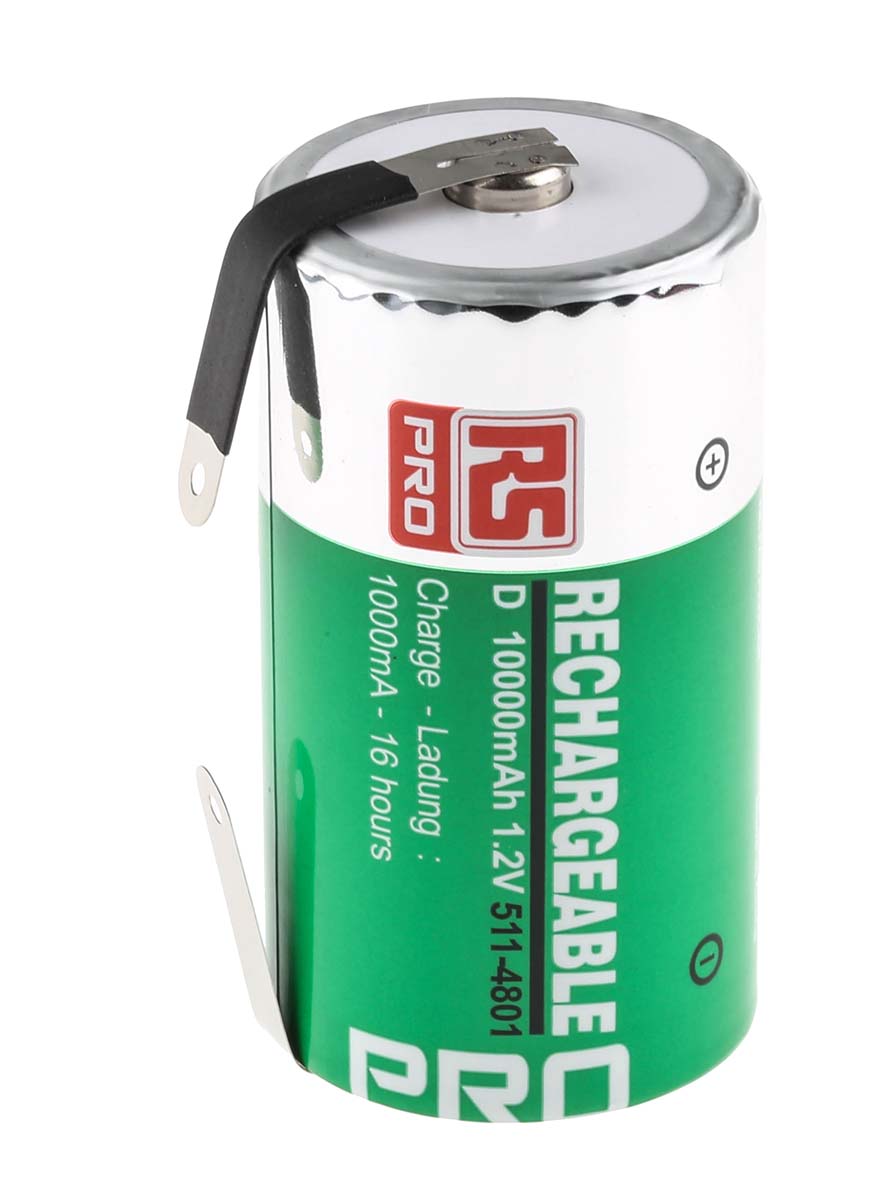 RS PRO RS PRO NiMH Rechargeable D Battery, 10Ah