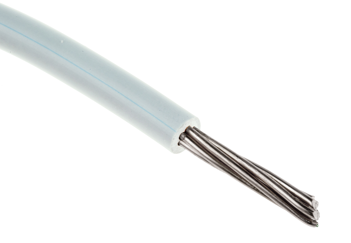 RS PRO White Hook Up Wire, 20 AWG, 19/0.2 mm, 100m, ETFE Insulation