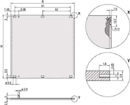 nVent SCHROFF Front Panel, 6U, 12HP