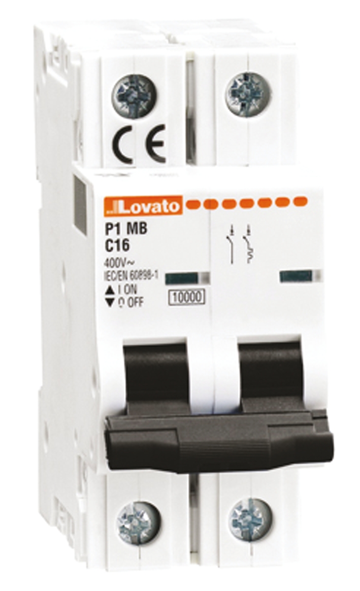 Lovato ModuLo P1MB MCB, 1+N, 10A Curve C, 230V AC, 60V DC, 6 kA Breaking Capacity