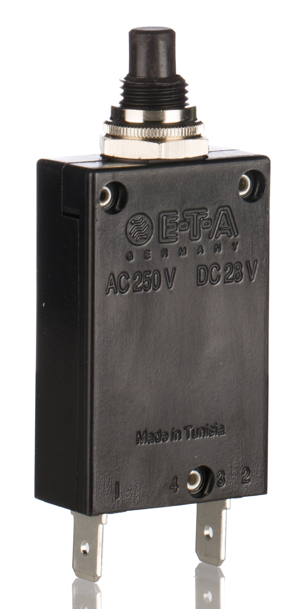 ETA Thermal Circuit Breaker - 2-5700  Single Pole 250V Voltage Rating Panel Mount, 25A Current Rating