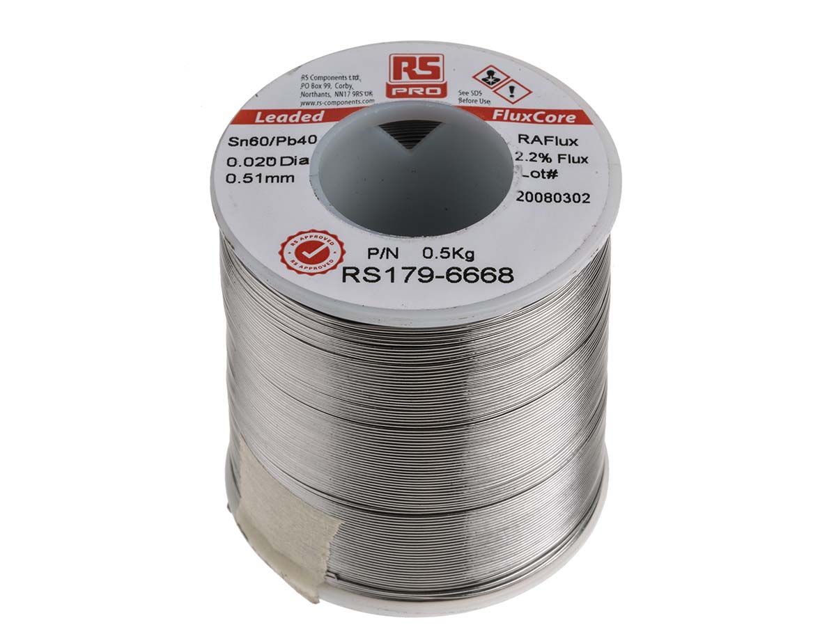 RS PRO Wire, 0.5mm Lead solder, 183°C Melting Point