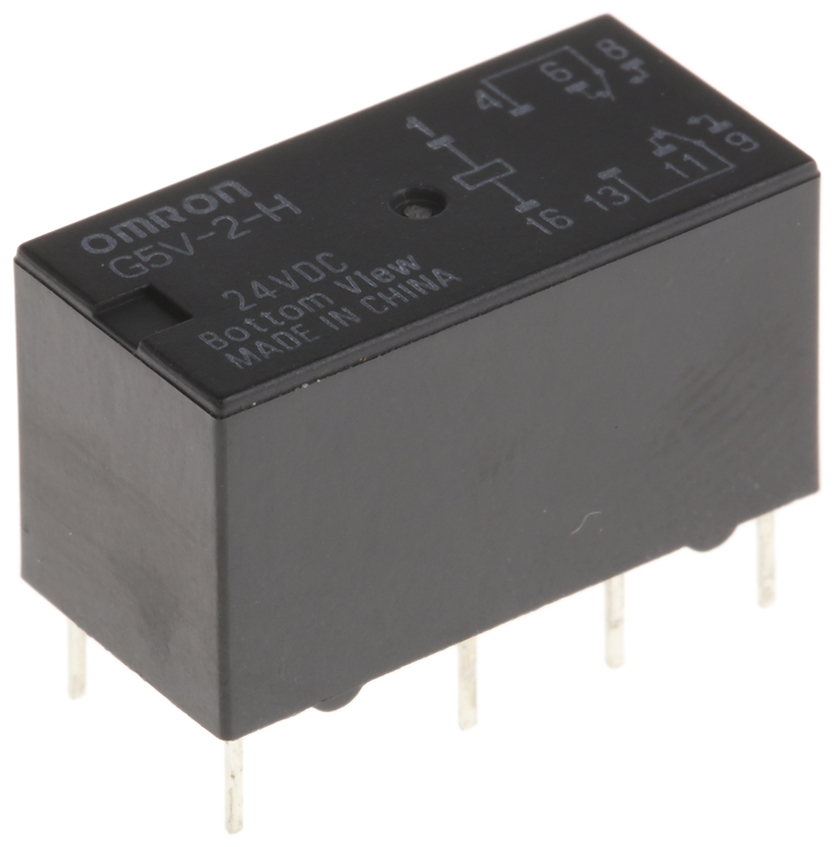 Omron PCB Mount Signal Relay, 24V dc Coil, 1A Switching Current, DPDT