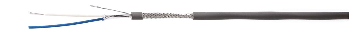 RS PRO Data Cable, 1 Pairs, 2 Cores, 0.22 mm², Screened, 24 AWG, 100m, Screened Shield