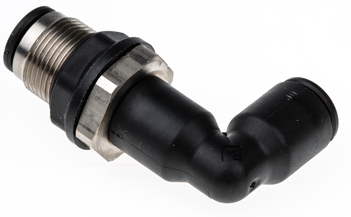 Legris LF3000 Series Bulkhead Tube-to-Tube Adaptor, Push In 8 mm to Push In 8 mm, Tube-to-Tube Connection Style