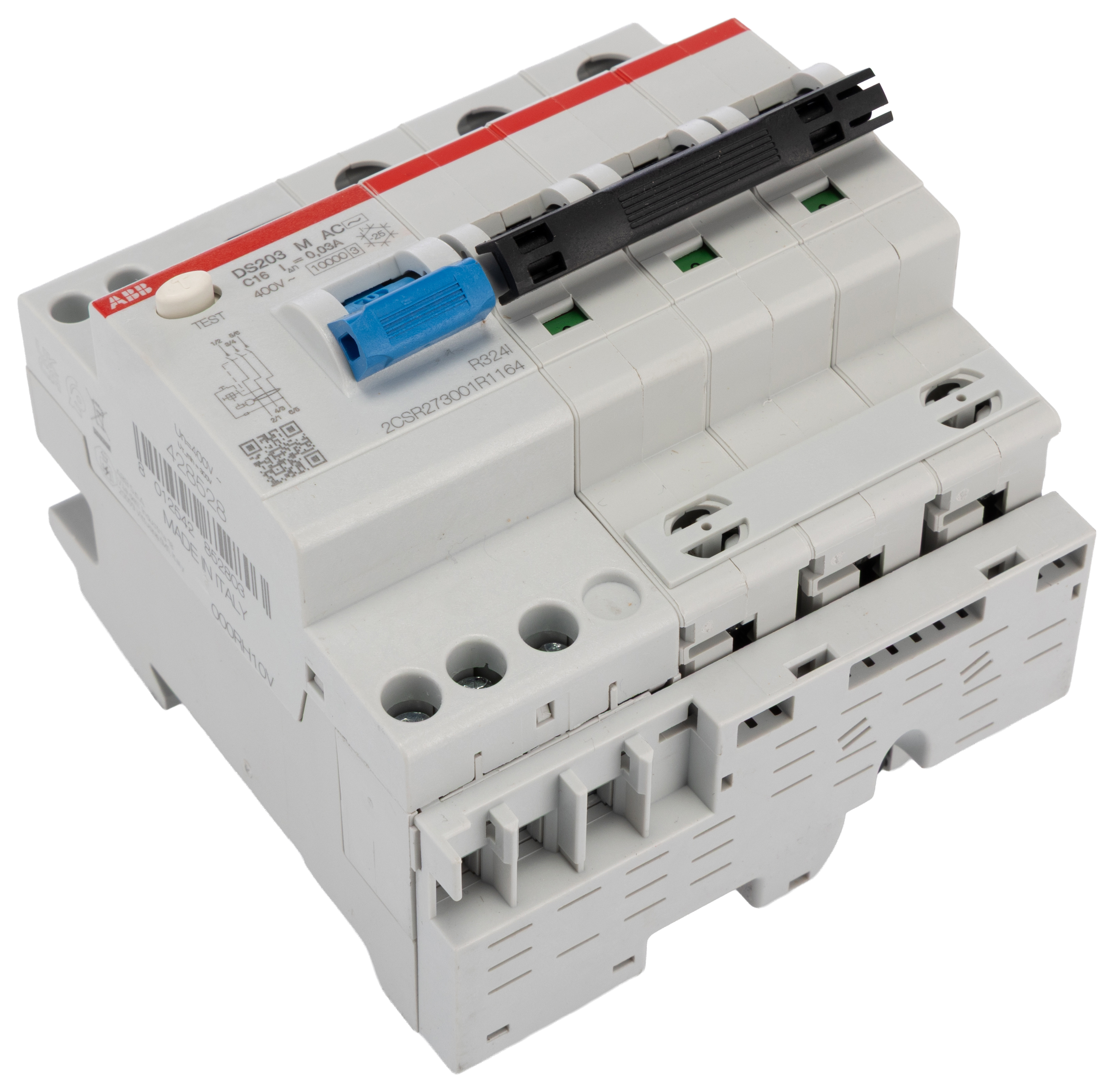 ABB RCBO, 16A Current Rating, 3P Poles, 30mA Trip Sensitivity, System Pro M Compact Range